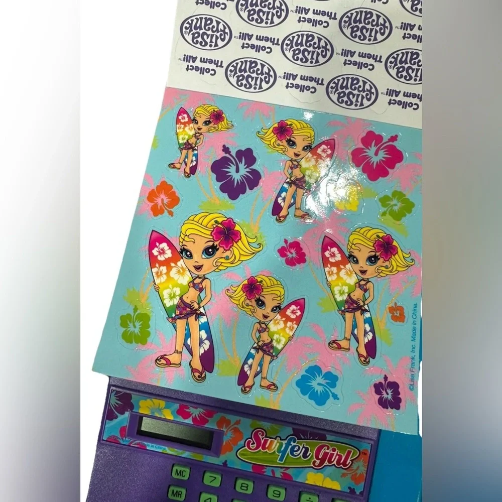 Vintage Lisa Frank Flip Out Surfer Girl Trifold Planner Organizer Agenda RARE
